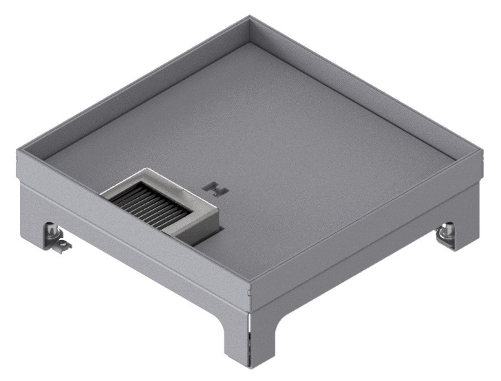 Produktbild UBD 217 162  -  Schwerlast-Unterflur-Bodendose UBD 210 small inkl. Deckel mit Kante, geschlossen, 16mm Vertiefung und 1 Bürsten.
